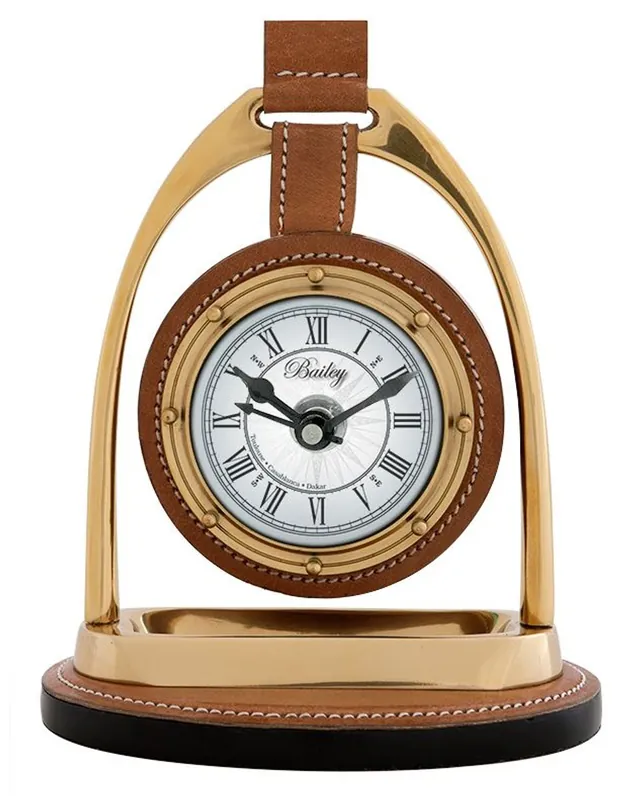 Reloj de diseño Casa Padrino con ante y brújula en la parte posterior de 17 x 12,5 cm H. 21 - de lujo reloj de escritorio Online Kaufen