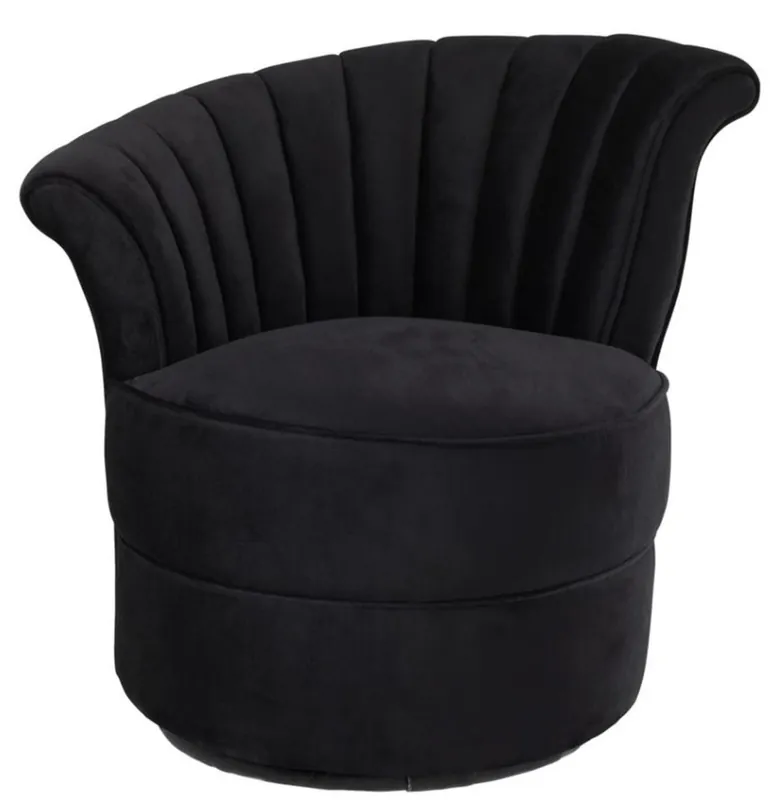 Sillón de diseño Casa Padrino Negro 56 x 66 x H. 72 cm - silla giratoria de lujo Neu