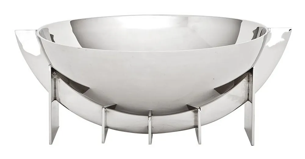 Casa Padrino tazón decorativo de lujo de acero inoxidable plata 30 x 25 x A. 11,5 cm - calidad de lujo Top-Preis