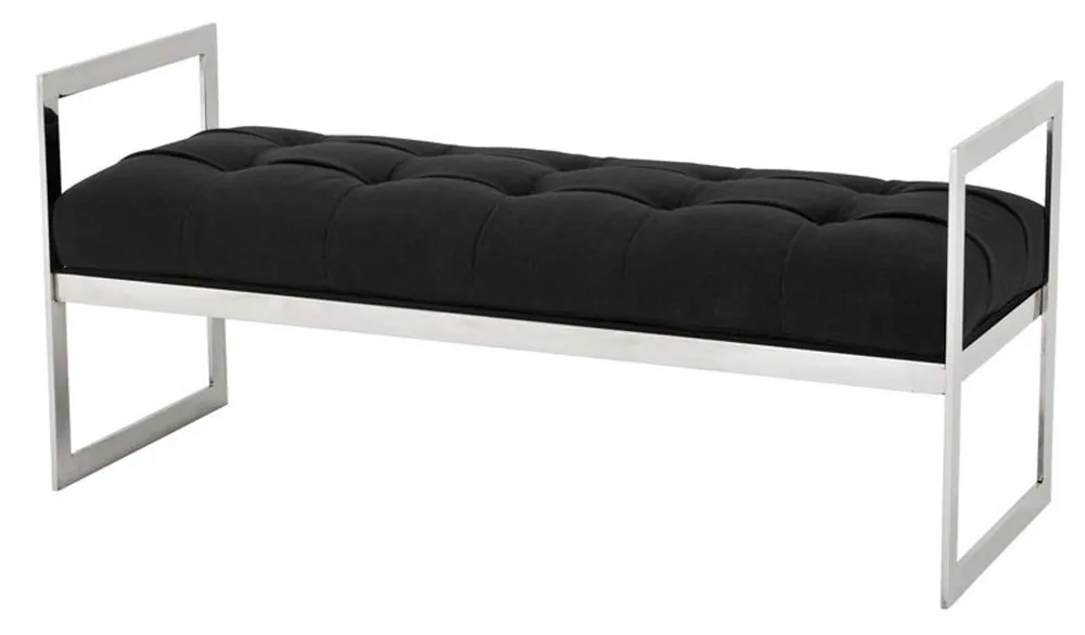 Wochenendangebot Banco de lujo Casa Padrino negro 129 x 50 x H. 58 cm - colección de lujo