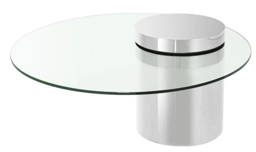 Preisknaller Casa Padrino mesa de centro de diseño de plata 90 x H. 43 cm - colección de lujo