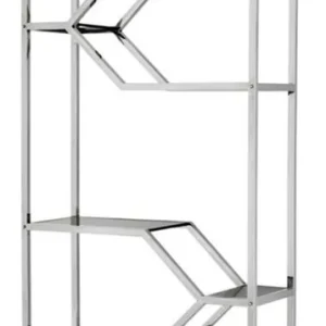 Zertifiziert Mueble estantería de acero inoxidable diseñador Casa Padrino con cristal ahumado de 90 x 38 x H. 230 cm - muebles de lujo