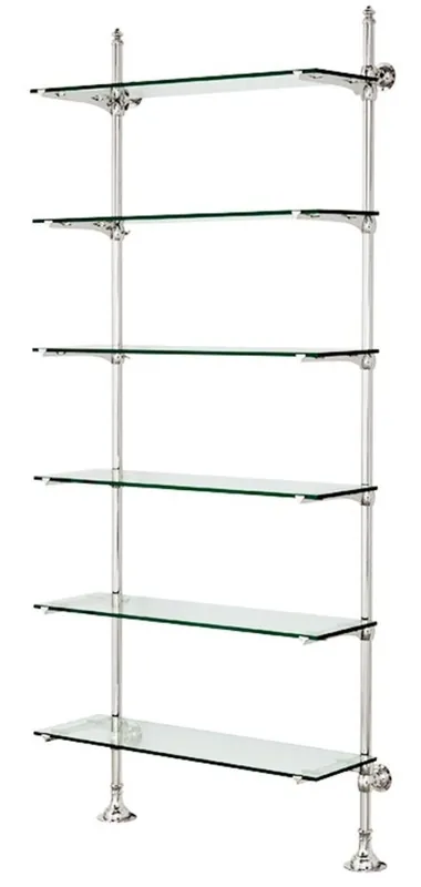 Casa Padrino de pared de diseño de plata de la plataforma de 100 x 41 x H. 240 cm - muebles de sala de lujo Neu Im Sortiment