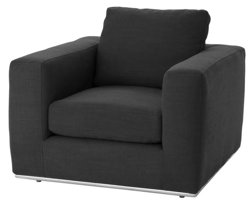 Butaca de lujo Casa Padrino negro 94 x 100 x H. 76 cm - hotel de muebles sillón Zertifiziert