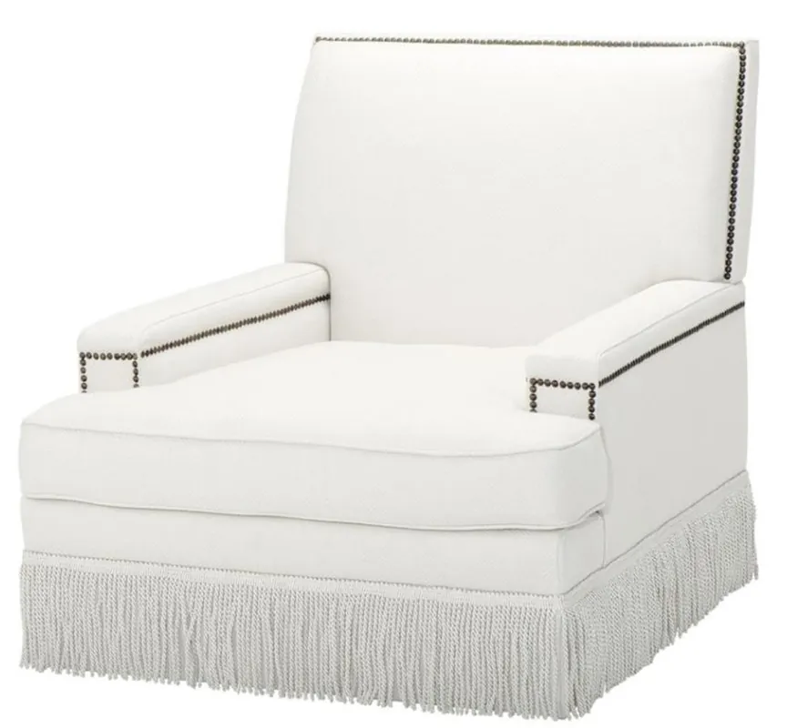 Casa Padrino silla de diseño de lujo blanco 90 x 102 x H. 90 cm - muebles de sala Nur Heute