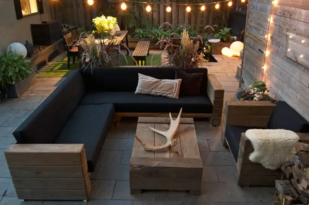 Jardín de lujo de muebles de madera maciza de roble con el acolchado - versión pesada - sofá + silla + mesa - madera maciza rústico - Salón Conjunto Echt