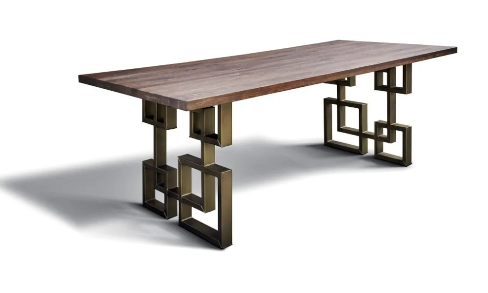 Casa Padrino mesa de comedor en el diseño industrial - roble - 200 x 100 x 78 cm H. - muebles de comedor de lujo Sofort Bestellen