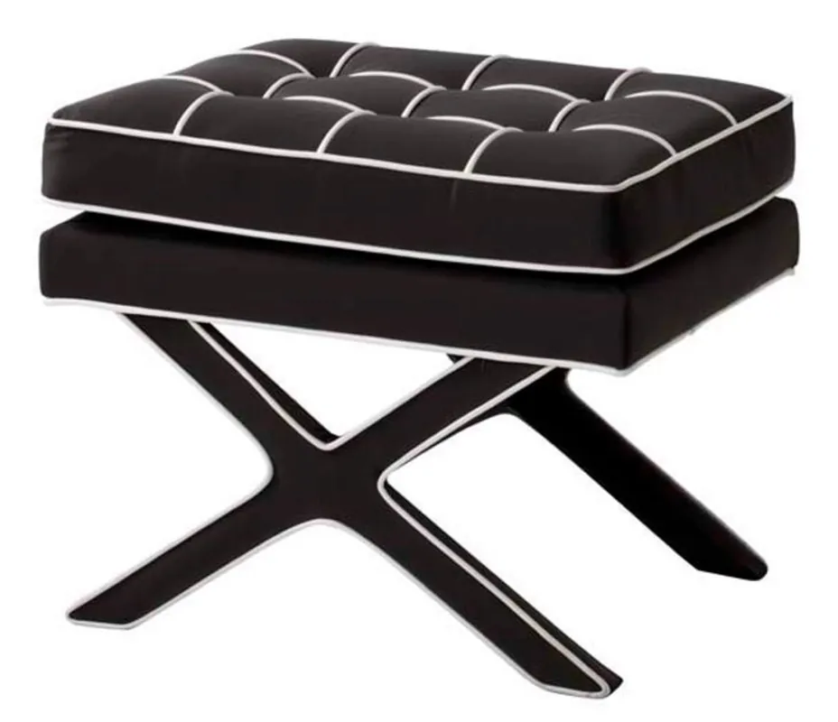 Casa Padrino de lujo Cruz heces de color negro blanco / - hotel de diseño heces Bestpreis