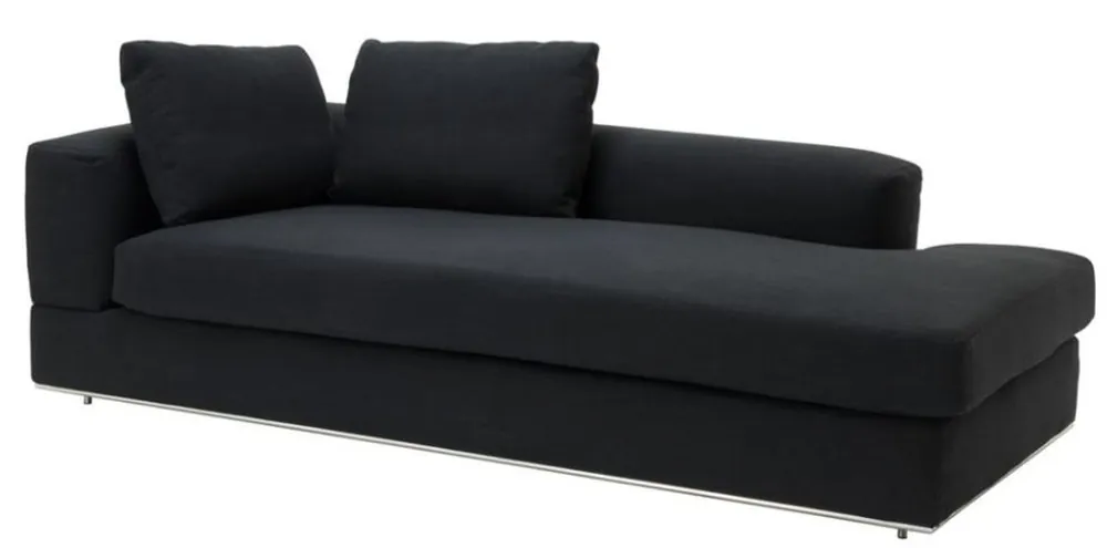 Must-Have Sofá de diseño Casa Padrino negro lado izquierdo 231 x 101 x 85 cm H. - muebles de sala de lujo