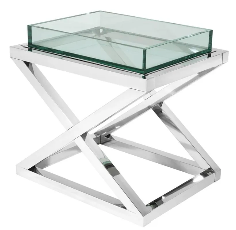 Casa Padrino mesa de diseño de plata de 61 x 48 x 58,5 cm H. - muebles de hotel de lujo Jetzt Kaufen