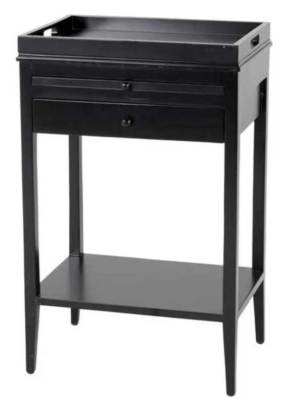 Sonderangebot Mesa auxiliar Padrino Casa con 2 cajones negro - Mobiliario de sala de estar de lujo