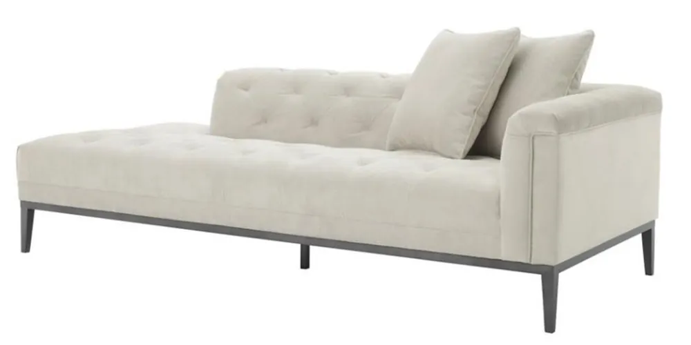 Casa Padrino Sofá gris lujo luz en el lado derecho 220 x 96 x H. 66 cm - muebles del hotel Direkt Vom Hersteller