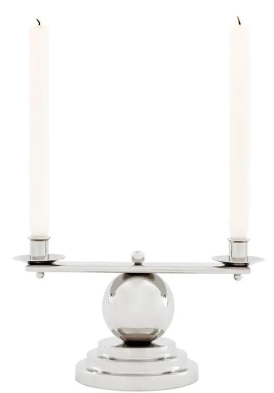 Begrenztes Angebot Casa Padrino vela de lujo titular de la plata 34 x 16,5 cm - H. accesorios de diseño