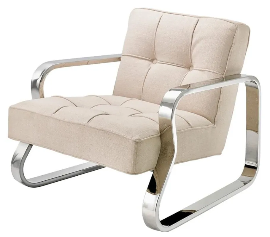 Letzte Chance Casa Padrino sillón de lujo color natural 72 x 80 x H. 64 cm - Muebles de diseño