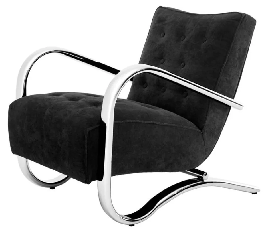 Kracherpreis Butaca de lujo Casa Padrino negro de 64 x 82 x H. 75 cm - Muebles de diseño
