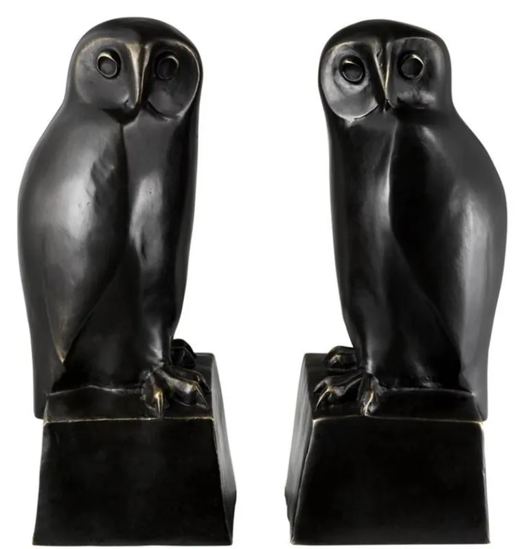 Direkt Vom Hersteller Casa Padrino sujetalibros búho de bronce diseñador de juego de 2 - figuras de bronce de lujo
