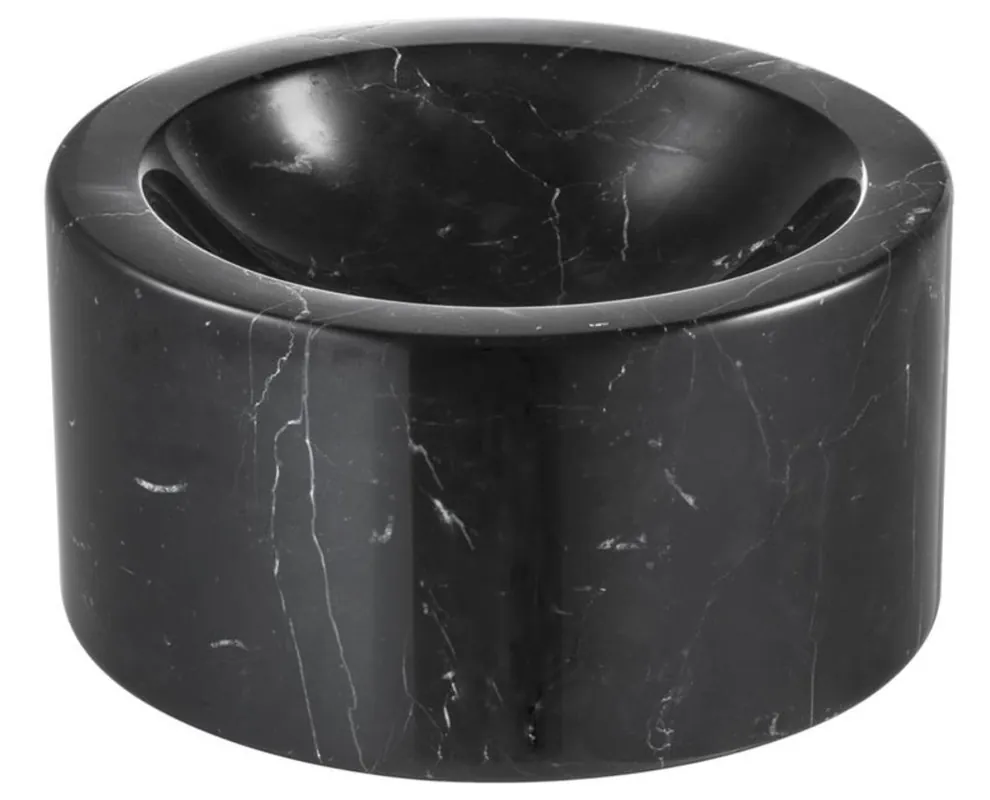 Rabatt Casa Padrino diseñador tazón de mármol negro de 15 x H. 8 cm - colección de lujo