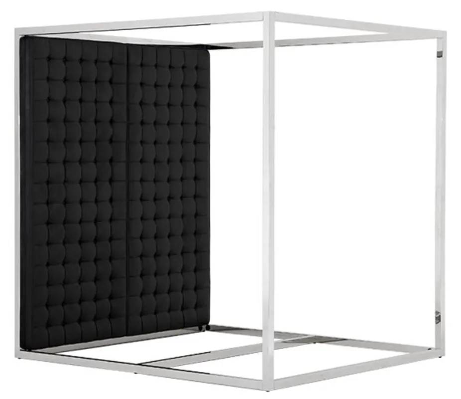 Sale Marco de la cama de lujo Casa Padrino con cabecera en cuero negro mira 190 x 220 x 220 cm H. - Muebles de diseño