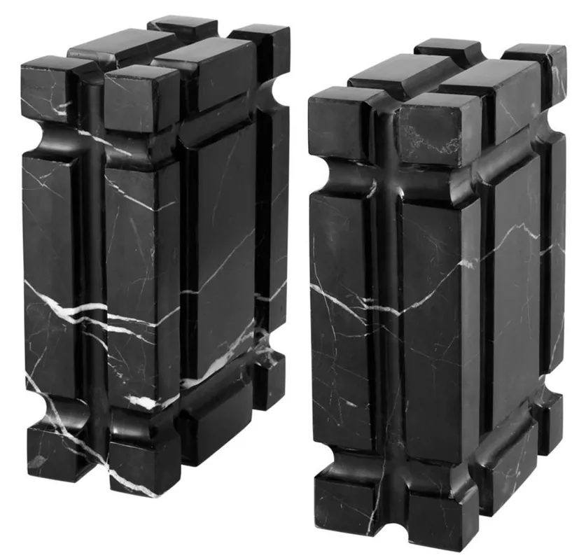 Preisknaller Casa Padrino libro de mármol conjunto con base de negro 2 - accesorios para el cuarto la sala de estar de lujo