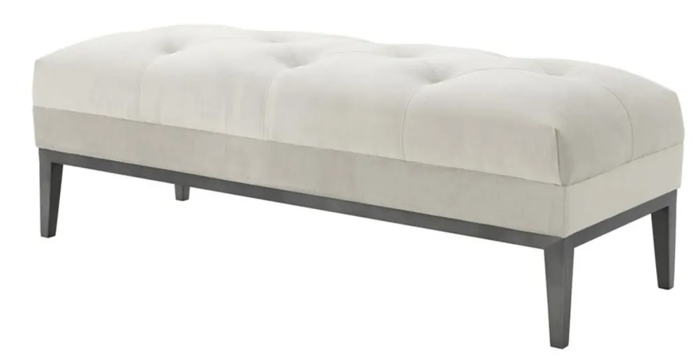 Direktkauf Casa Padrino banco diseñador gris claro 130 x 50 x H. 46 cm - colección de lujo
