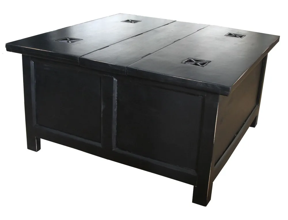 Markenware Casa Padrino plegable mesa de café en negro - 85.5 cm x 85.5 cm x H45 cm - estilo de país
