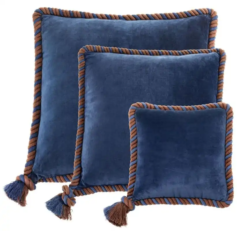 Casa Padrino juego de cojines de 3 marino azul - colección de sala de estar / hotel de lujo Finale Aktion