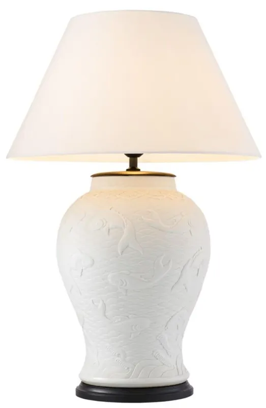 Casa Padrino luz de mesa de porcelana de lujo blanco - edición limitada Highlight