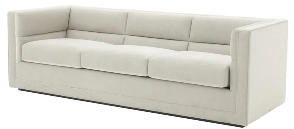 Casa Padrino sofá de 3 plazas de lujo gris claro 231 x 86 x H. 73,5 cm - Sofá de salón de lujo Finale Aktion