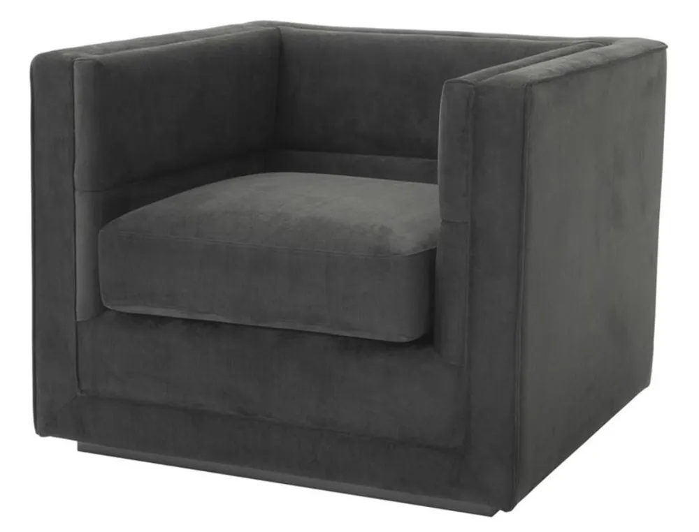 Wochenendangebot Casa Padrino sillón de lujo gris antracita 92 x 86 x H. 73,5 cm - Sillón de salón de lujo