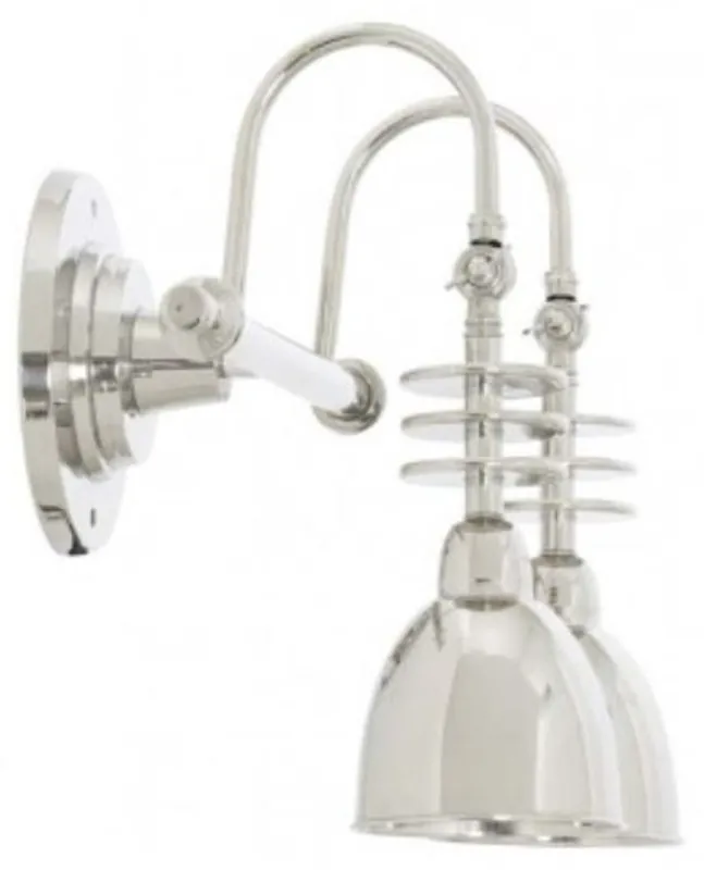 Wochenendangebot Casa Padrino lámpara de pared doble de lujo plata 46,5 x 26,5 x H. 40,5 cm - colección de hotel