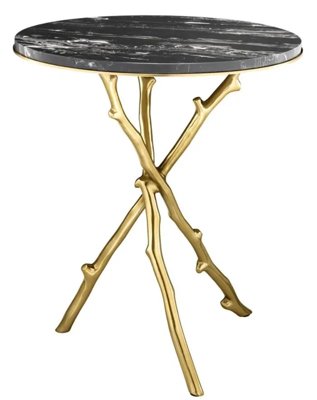 Casa Padrino mesa de estar de lujo en oro con tapa de mármol negro 50 x H. 57 cm - edición limitada Neu