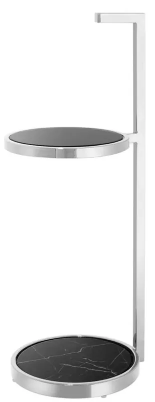 Neu Im Sortiment Casa Padrino mesa de acero inoxidable de lujo de plata / negro - muebles de hotel