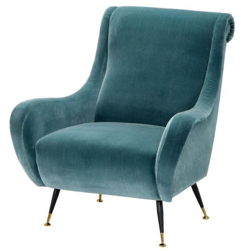 Casa Padrino Luxury Hotel Salon Sillón Turquesa 80 x 90 x H. 88 cm - mobiliario de sala de estar Preisknaller