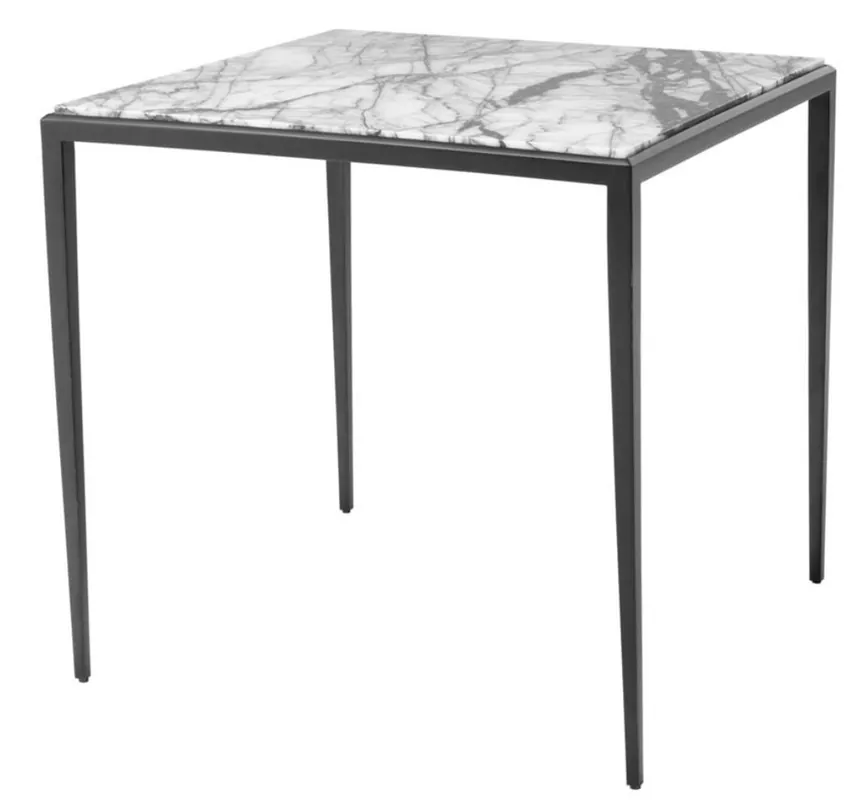 Letzte Chance Casa Padrino mesa de centro en bronce con tapa de mármol blanco 60 x 60 x H. 58 cm - muebles de salón de lujo