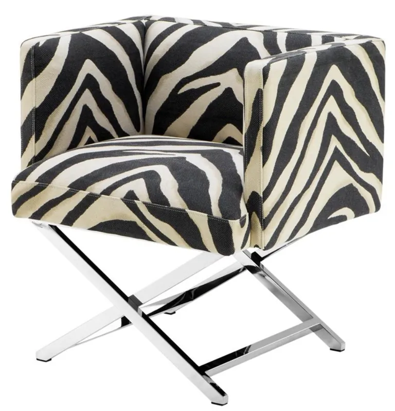 Neue Kollektion Casa Padrino sillón de club de lujo en el diseño cebra 68 x 57 x H. 74 cm - Muebles de Art Deco