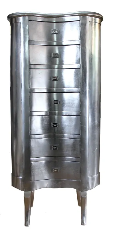 Casa Padrino cómoda barroca plata con 7 cajones ovalada - estilo antiguo - muebles barrocos Mega-Angebot