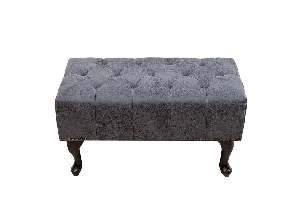 Chesterfield Footstool Antiguo gris de la casa Casa Padrino Top-Seller