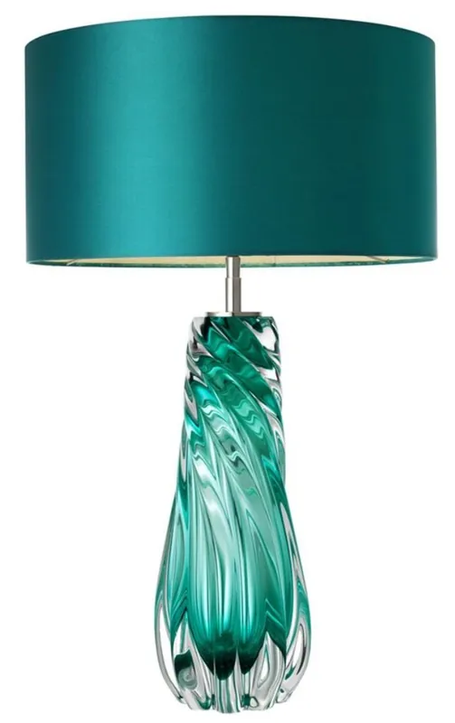 Schneller Versand Casa Padrino lámpara de mesa de diseño turquesa 17 x 42 x H. 67 cm - colección de lujo