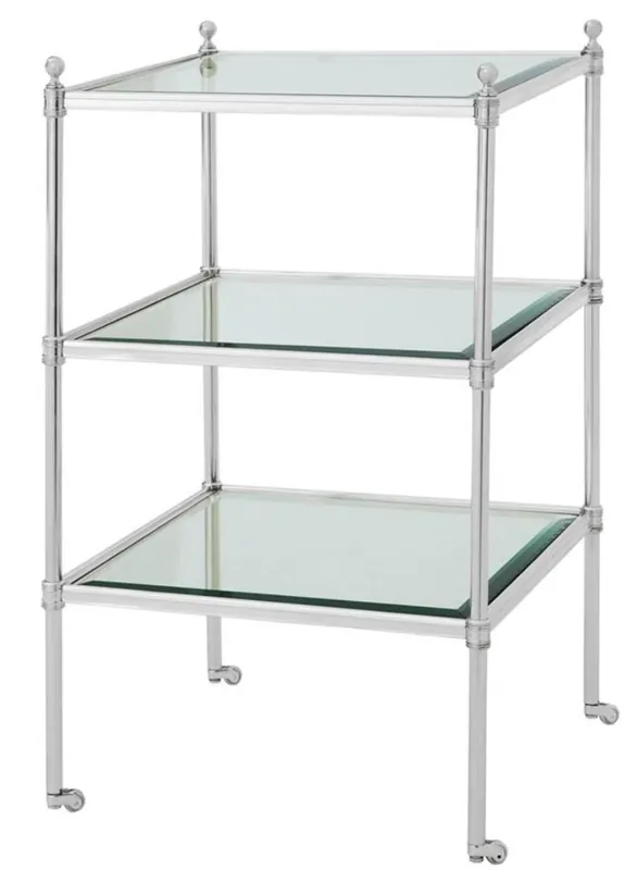 Casa Padrino mesa de estar de lujo con ruedas de plata 42 x 42 x H. 71 cm - muebles de hotel Sonderangebot