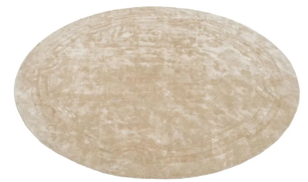 Sonderangebot Casa Padrino Alfombra de Lujo de Lujo Beige Diámetro 280 cm - Edición Limitada