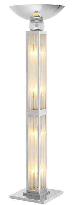 Preisknaller Casa Padrino lámpara de pie de lujo plata 40 x 40 x H. 192,5 cm - muebles de sala
