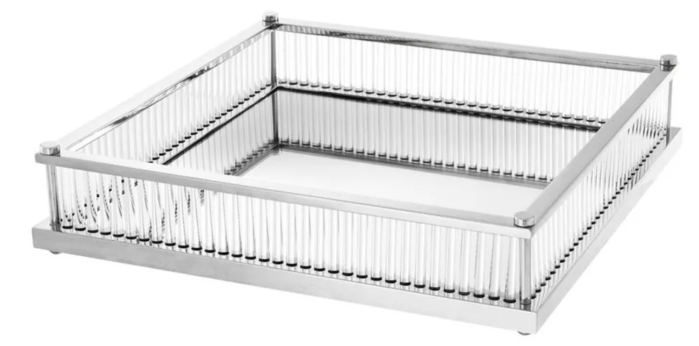 Casa Padrino bandeja de servicio de lujo plata 39,5 x 39,5 x H. 9 cm - accesorios de catering Direkt Vom Hersteller