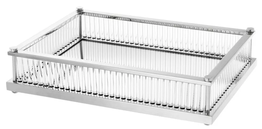 Sichere Zahlung Casa Padrino bandeja de servicio de lujo plata 39,5 x 28,5 x H. 9 cm - accesorios de catering