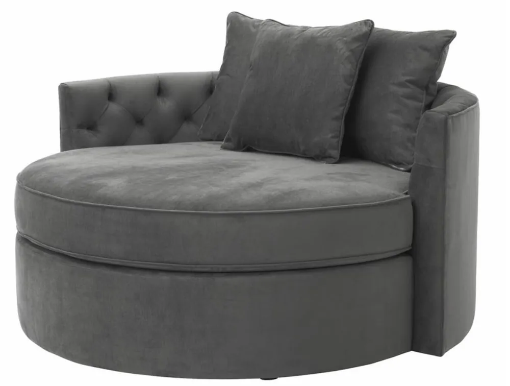 Aktuell Casa Padrino sofá de diseño gris oscuro 157 x 148 x H. 90 cm - sofá redondo de lujo