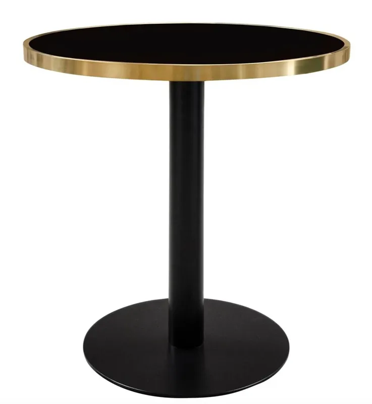 Neu Casa Padrino mesa de comedor de lujo negro / oro 70 x H. 76 cm - muebles de comedor de diseño