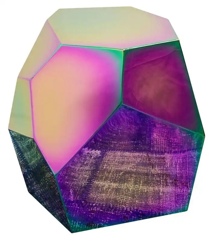 Casa Padrino mesa auxiliar de diseño titanium 65 x 50 x H. 60 cm - colección de diseño Neu
