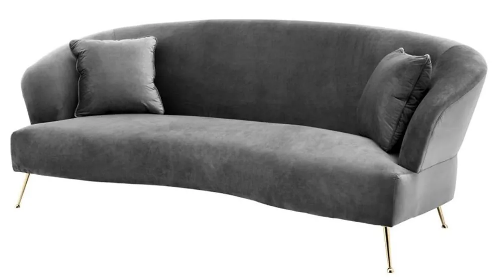 Casa Padrino Sofá Gris / Latón 230 x 100 x H. 87 cm - Sofá de Hotel de Lujo Expressversand