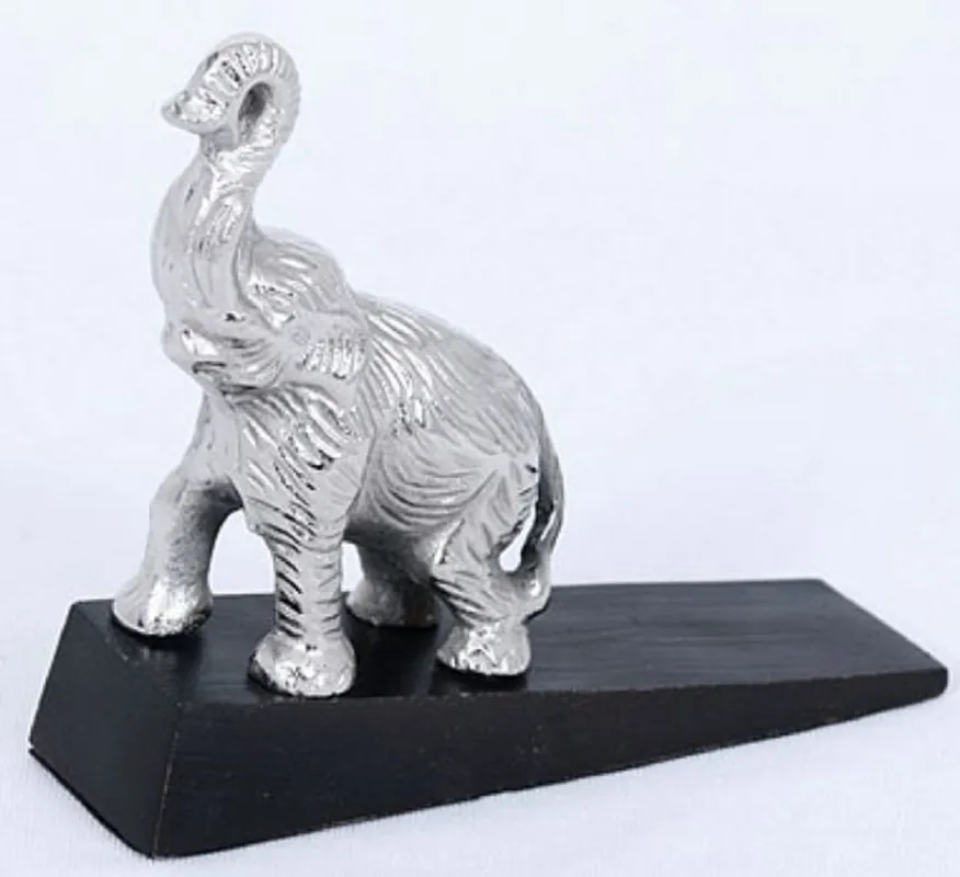 Rabatt Casa Padrino puerta tapón elefante plateado / negro - accesorios de lujo