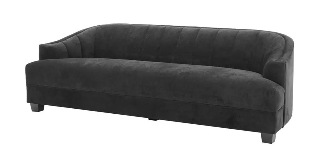 Sale Casa Padrino sofá de la sala de estar de lujo en negro 230 x 90 x H. 75 cm - muebles de lujo