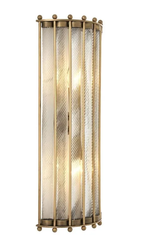 Casa Padrino lámpara de pared de lujo latón antiguo 22 x 11 x H. 54 cm - Colección de Restaurantes del Hotel Finale Aktion